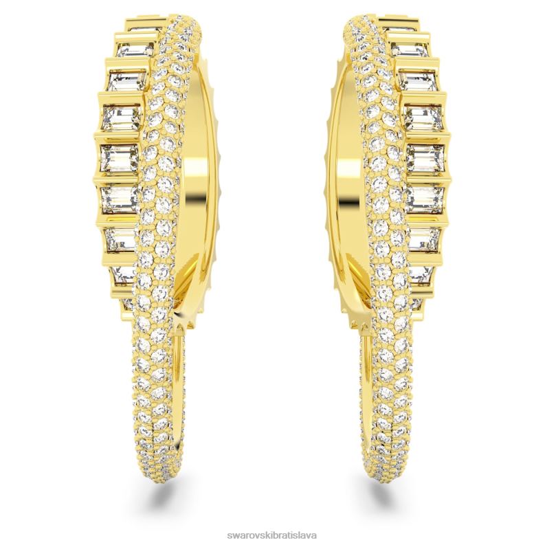 rota kruhové náušnice zmiešané strihy, biele, pozlátené B8ZNT864 Swarovski šperky