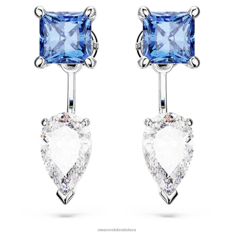 bundy mesmera s náušnicami zmiešané strihy, odnímateľné, modré, rhodiované B8ZNT969 Swarovski šperky
