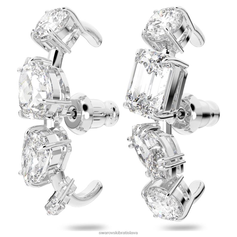 gema manžety na uši zmiešané rezy, biele, rhodiované B8ZNT962 Swarovski šperky