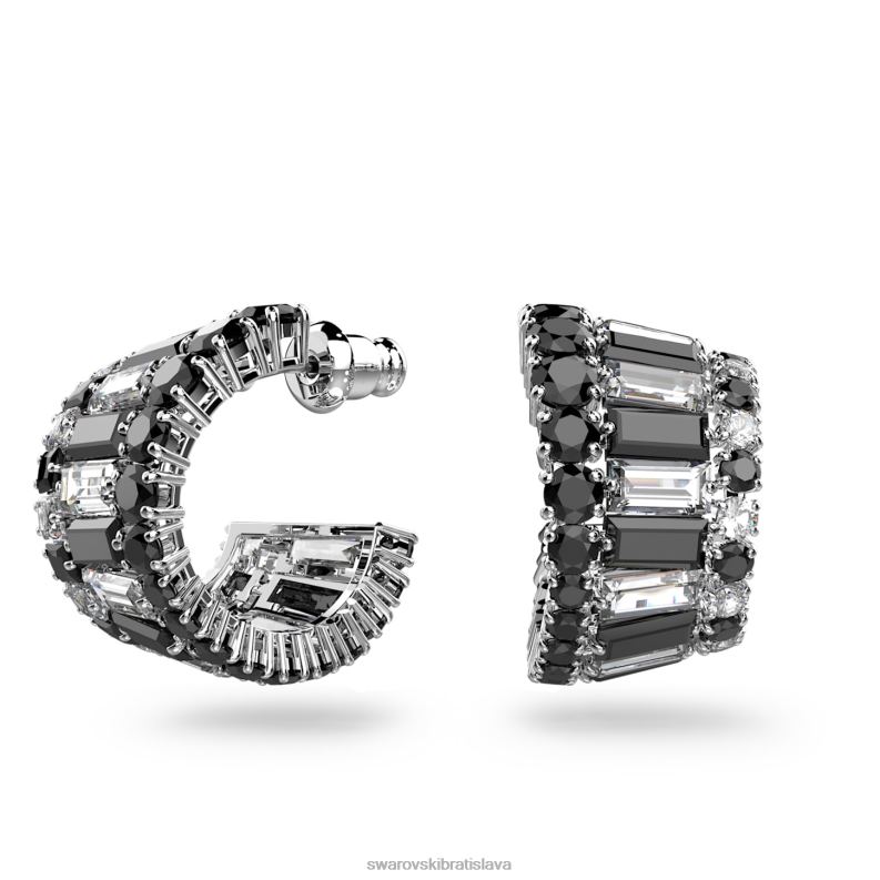 hyperbola manžety na uši zmiešané strihy, čierne, rhodiované B8ZNT966 Swarovski šperky