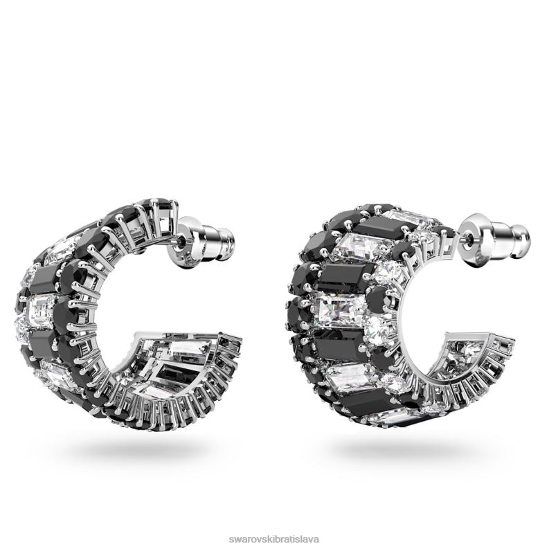 hyperbola manžety na uši zmiešané strihy, čierne, rhodiované B8ZNT966 Swarovski šperky