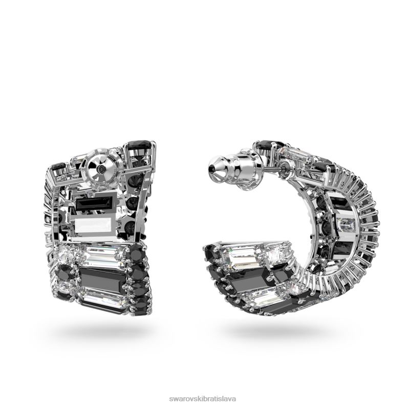 hyperbola manžety na uši zmiešané strihy, čierne, rhodiované B8ZNT966 Swarovski šperky