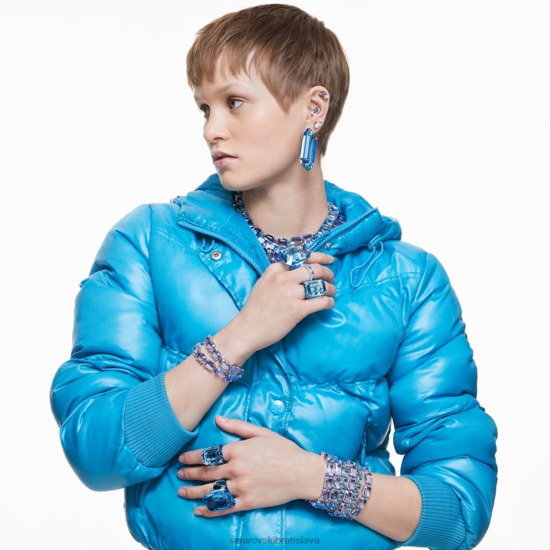 lucentná manžeta na ucho jednoduché, magnetické zatváranie, fialové, pozlátené B8ZNT968 Swarovski šperky