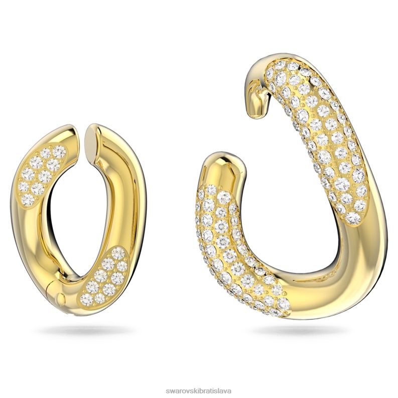 manžeta na uši dextera asymetrický dizajn, biela, pozlátená B8ZNT372 Swarovski šperky