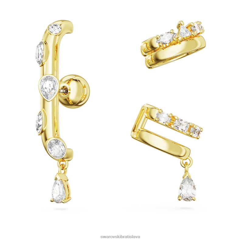 manžeta na uši dextera zmiešané strihy, biele, pozlátené B8ZNT401 Swarovski šperky