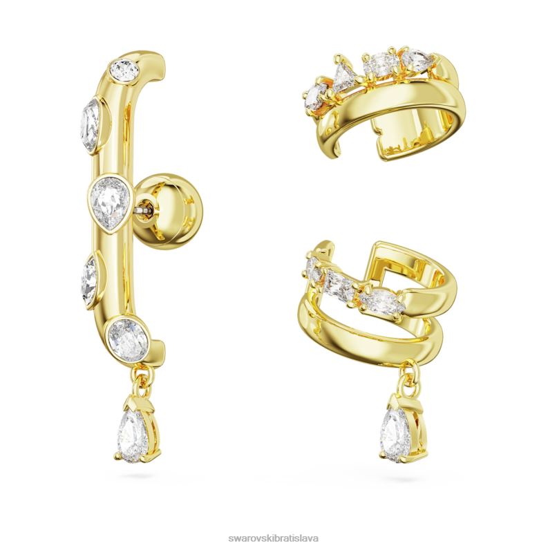 manžeta na uši dextera zmiešané strihy, biele, pozlátené B8ZNT401 Swarovski šperky