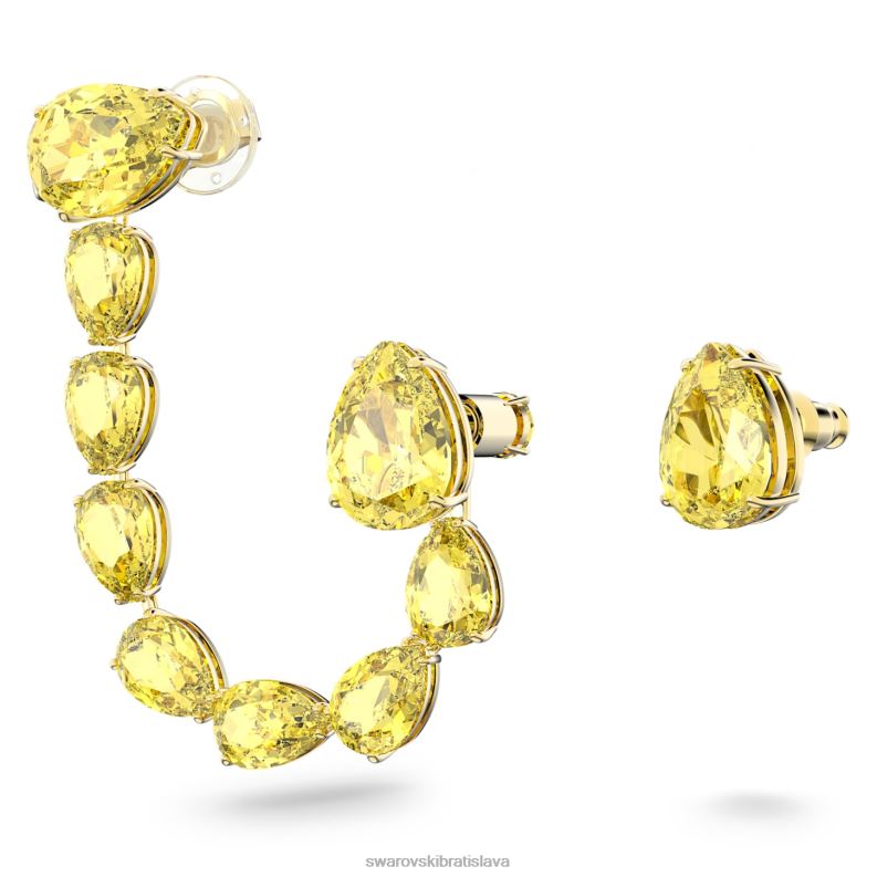 tisícročia manžeta na uši asymetrický dizajn, hruškový strih, žltá, pozlátený B8ZNT967 Swarovski šperky