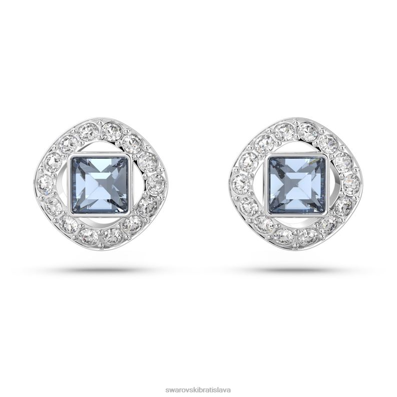 anjelské napichovacie náušnice štvorcový rez, modrá, rhodiovaná B8ZNT666 Swarovski šperky