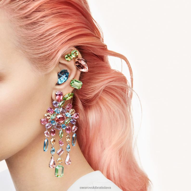 gema napichovacie náušnice kite strih, zelená, pozlátená B8ZNT750 Swarovski šperky