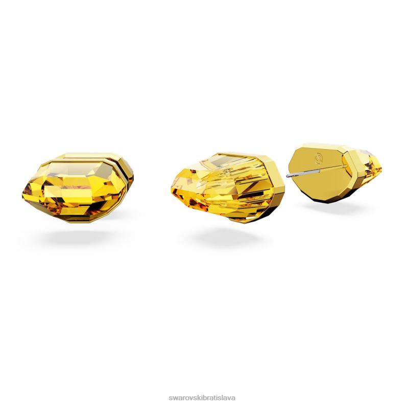 žiarivé napichovacie náušnice žltá, pozlátená B8ZNT715 Swarovski šperky