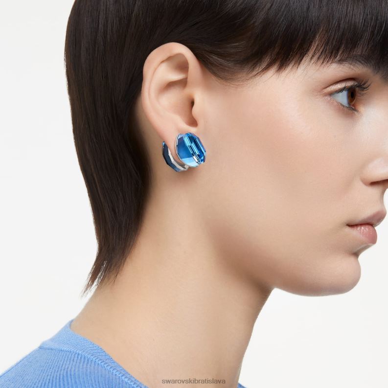 žiarivé napichovacie náušnice modrá, rhodiovaná B8ZNT713 Swarovski šperky
