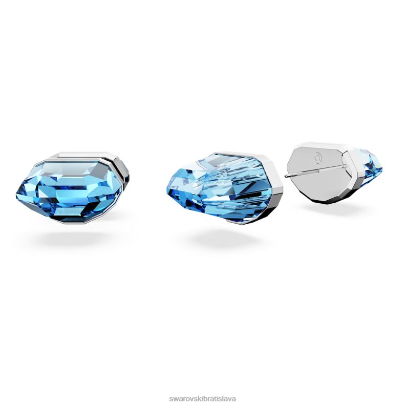 žiarivé napichovacie náušnice modrá, rhodiovaná B8ZNT713 Swarovski šperky