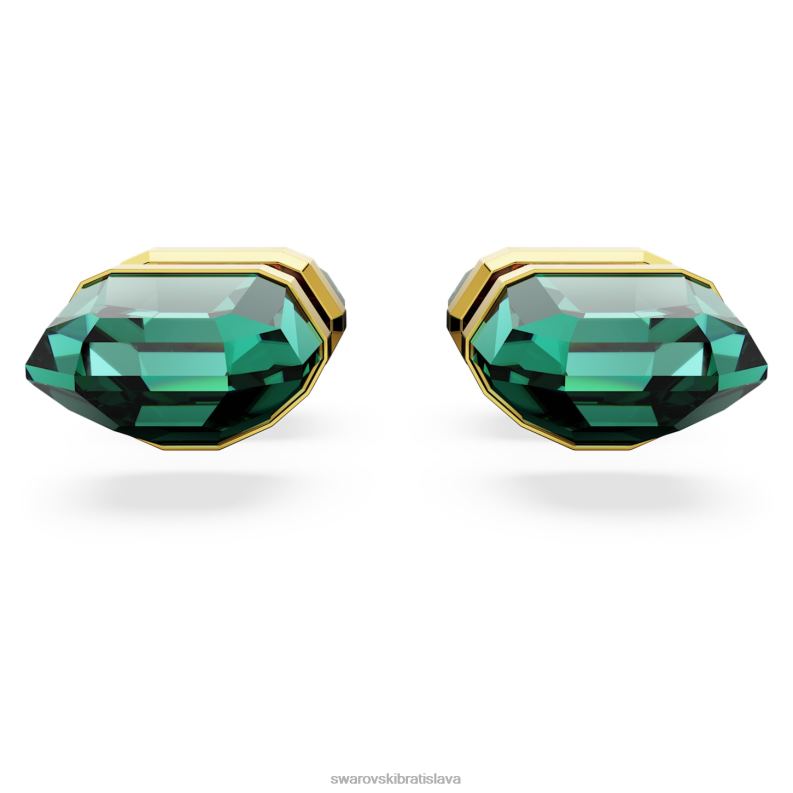 žiarivé napichovacie náušnice zelená, pozlátená B8ZNT711 Swarovski šperky
