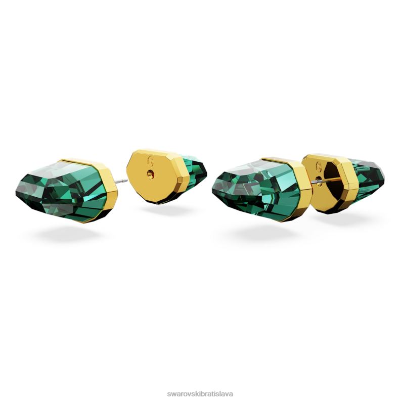 žiarivé napichovacie náušnice zelená, pozlátená B8ZNT711 Swarovski šperky