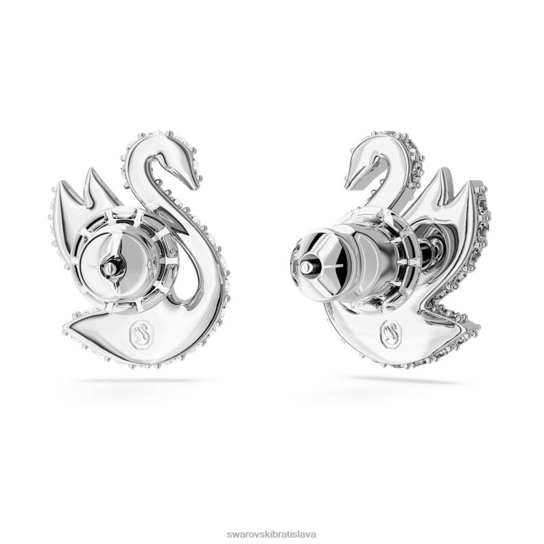 ikonické napichovacie náušnice labute labuť, biela, rhodiovaná B8ZNT707 Swarovski šperky
