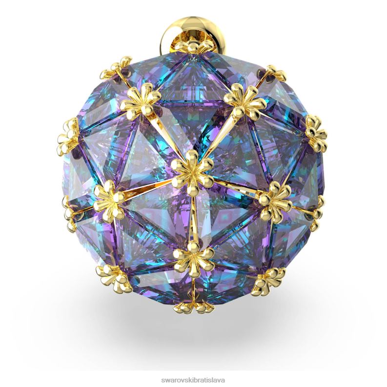 kuriózna napichovacia náušnica jednoduchý, trojuholníkový strih, modrý, pozlátený B8ZNT974 Swarovski šperky