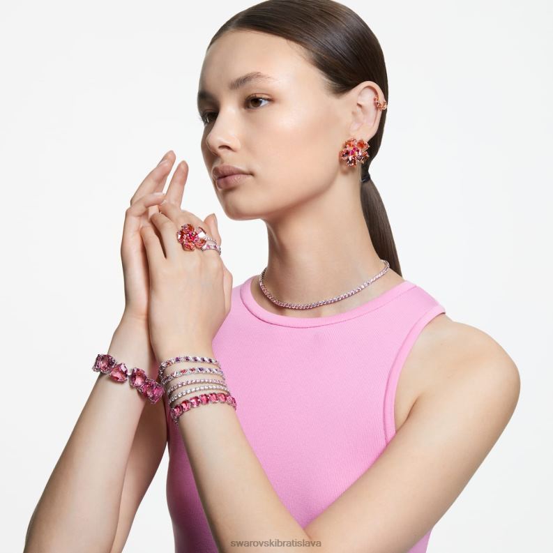 napichovacie náušnice florere kvet, ružový, pozlátený B8ZNT751 Swarovski šperky