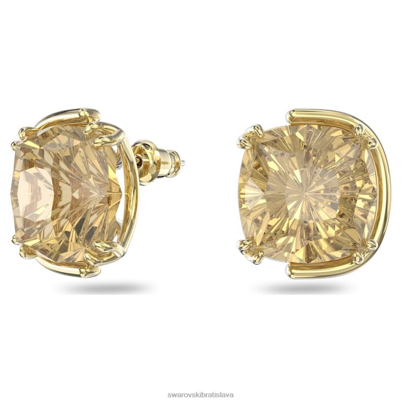 napichovacie náušnice harmonia vankúšový strih, zlatý tón, pozlátený B8ZNT687 Swarovski šperky
