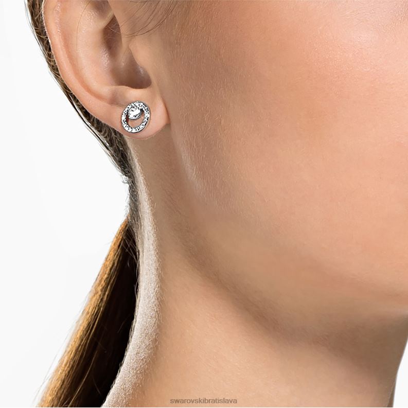 napichovacie náušnice kreativity biela, rhodiovaná B8ZNT664 Swarovski šperky