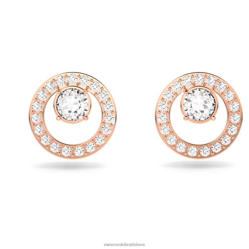 napichovacie náušnice kreativity biele, pozlátené ružovým zlatom B8ZNT665 Swarovski šperky