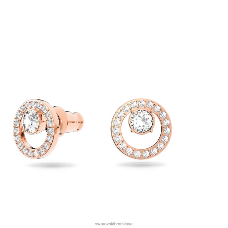 napichovacie náušnice kreativity biele, pozlátené ružovým zlatom B8ZNT665 Swarovski šperky