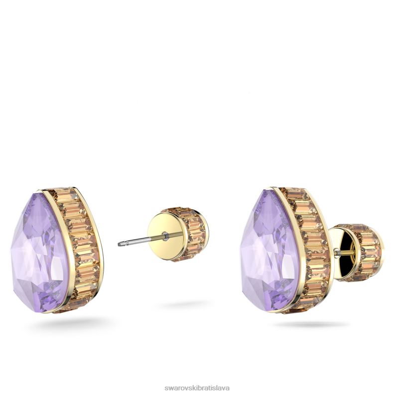 napichovacie náušnice orbita drop cut, viacfarebné, pozlátené B8ZNT706 Swarovski šperky