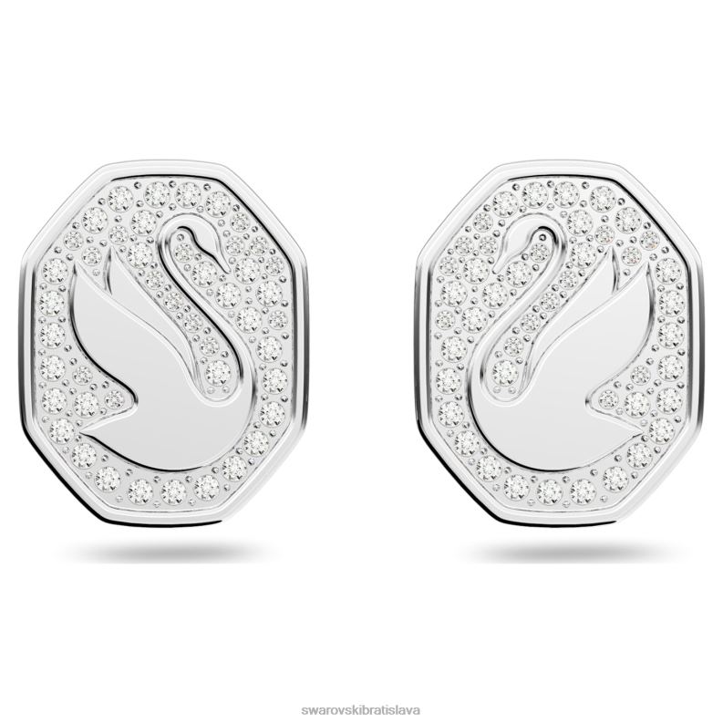 napichovacie náušnice signum labuť, biela, rhodiovaná B8ZNT742 Swarovski šperky