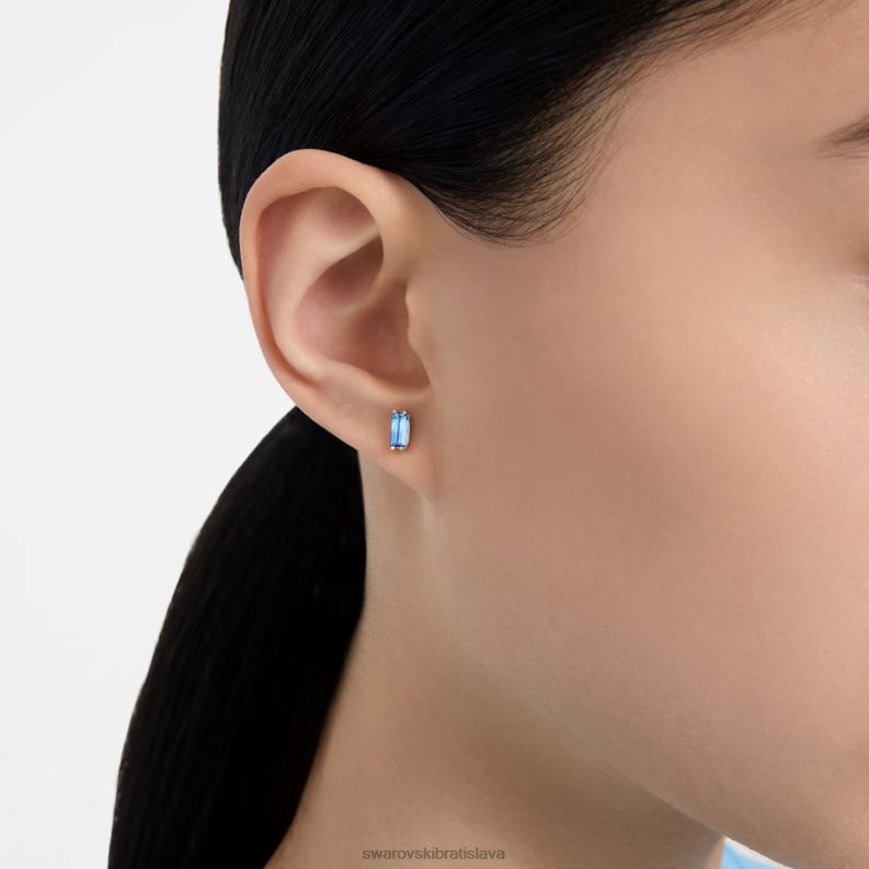 napichovacie náušnice stilla bagetový rez, modrý, rhodiovaný B8ZNT702 Swarovski šperky
