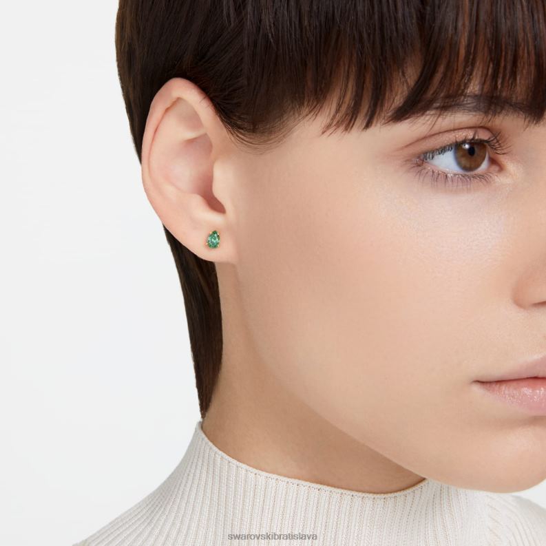 napichovacie náušnice stilla hruškový rez, zelený, pozlátený B8ZNT676 Swarovski šperky