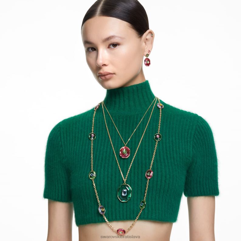 napichovacie náušnice stilla hruškový rez, zelený, pozlátený B8ZNT676 Swarovski šperky