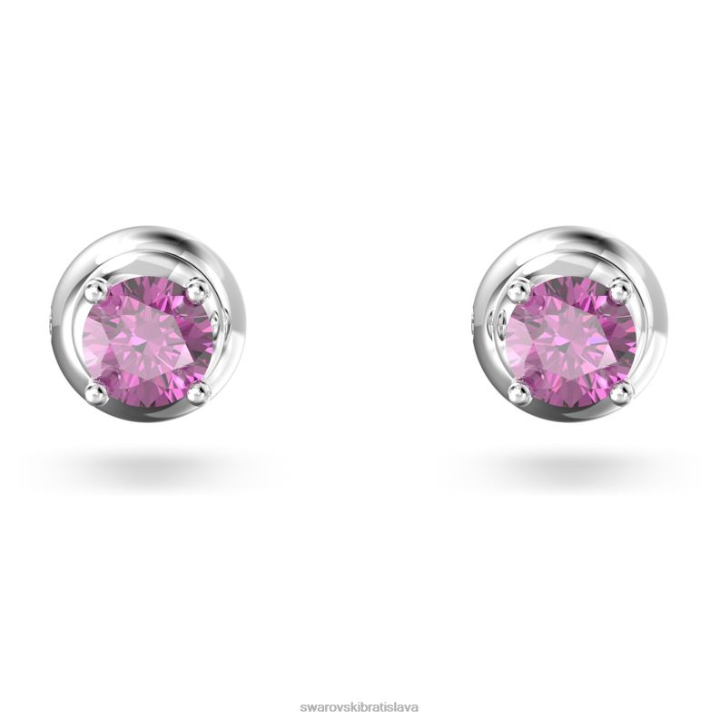 napichovacie náušnice stilla okrúhly výbrus, fialová, rhodiovaná B8ZNT704 Swarovski šperky