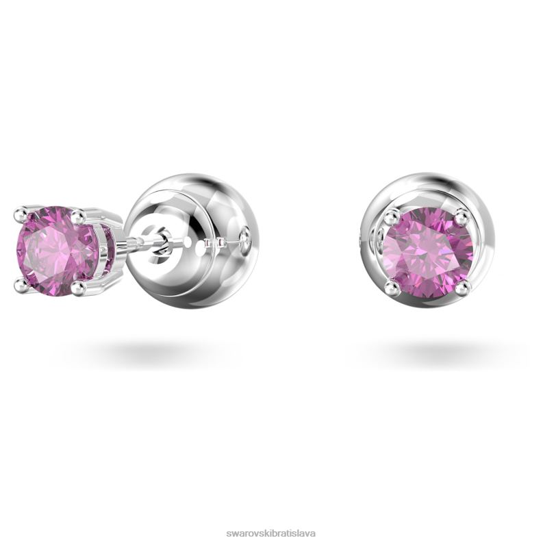 napichovacie náušnice stilla okrúhly výbrus, fialová, rhodiovaná B8ZNT704 Swarovski šperky
