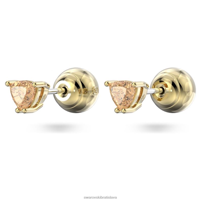 napichovacie náušnice stilla triliantový strih, oranžová, pozlátená B8ZNT705 Swarovski šperky