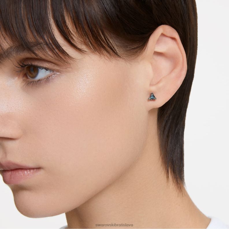 napichovacie náušnice stilla trojuholníkový strih, sivá, ruténiová B8ZNT684 Swarovski šperky