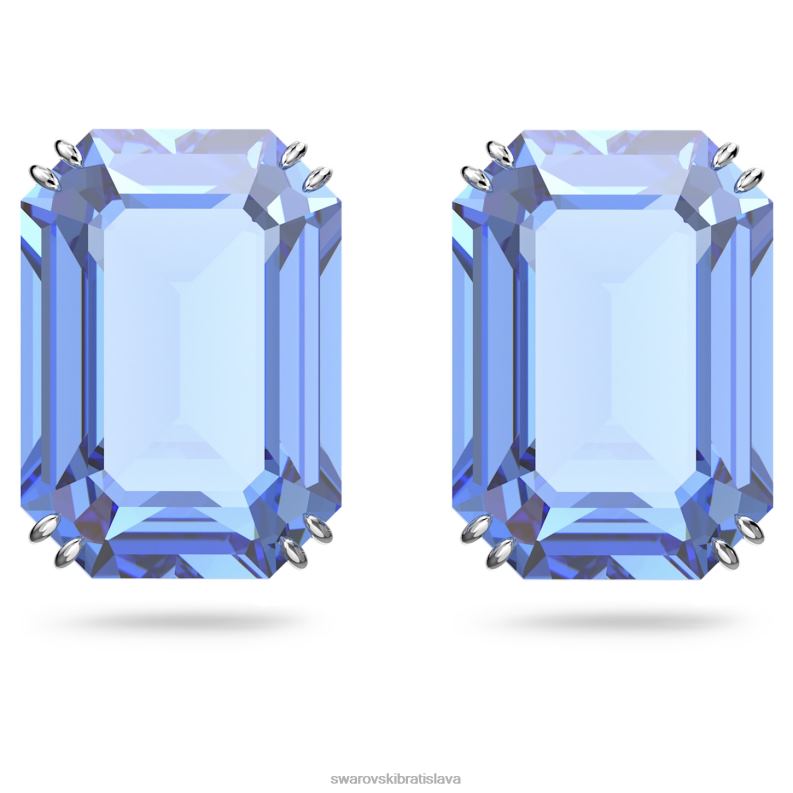 napichovacie náušnice tisícročia osemhranný výbrus, modrý, rhodiovaný B8ZNT674 Swarovski šperky