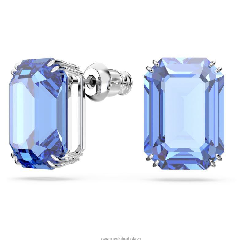 napichovacie náušnice tisícročia osemhranný výbrus, modrý, rhodiovaný B8ZNT674 Swarovski šperky