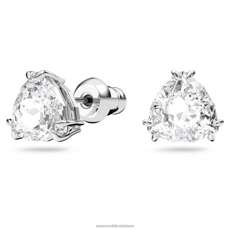napichovacie náušnice tisícročia triliantový výbrus, biely, rhodiovaný B8ZNT739 Swarovski šperky