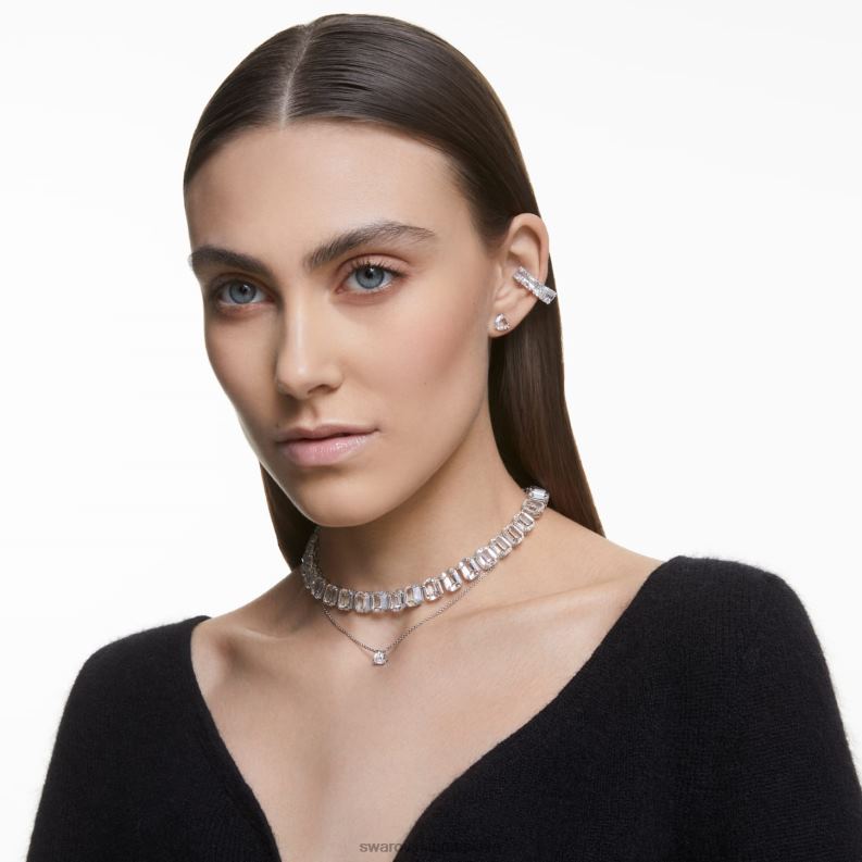 napichovacie náušnice tisícročia triliantový výbrus, biely, rhodiovaný B8ZNT739 Swarovski šperky