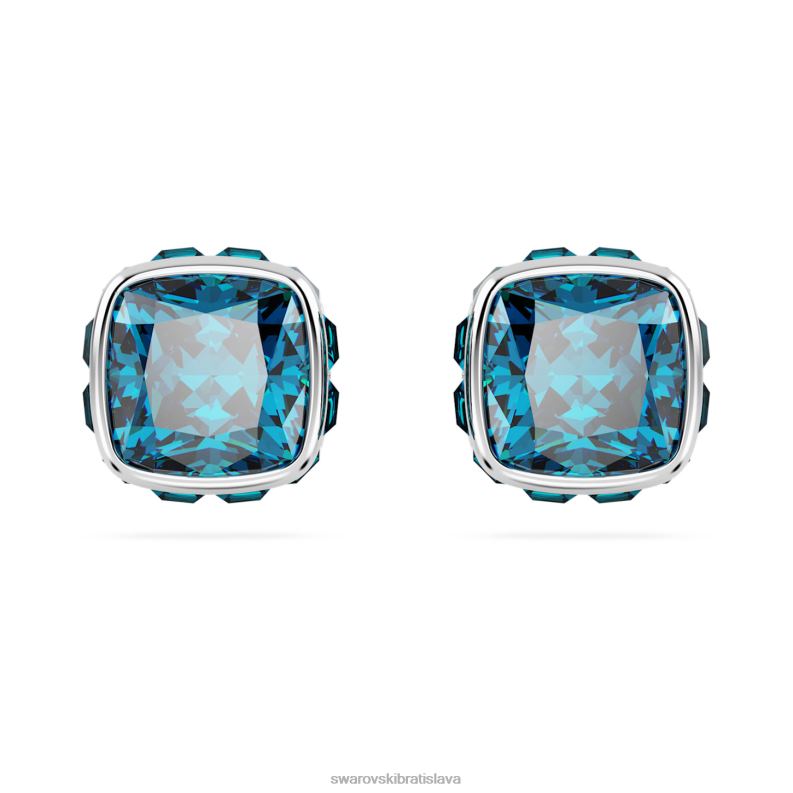 napichovacie náušnice štvorcového strihu decembrový, modrý, rhodiovaný B8ZNT736 Swarovski šperky