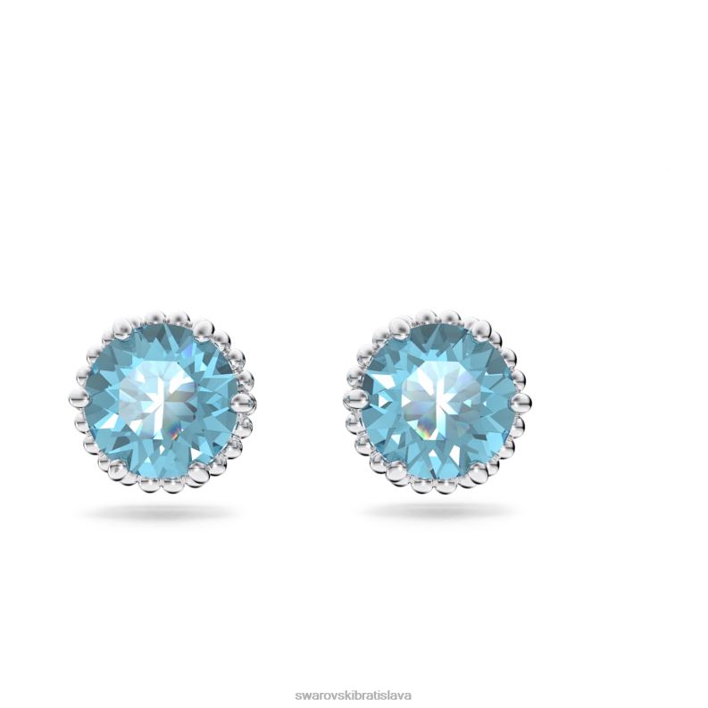 napichovacie náušnice štvorcového strihu pochodové, modré, rhodiované B8ZNT752 Swarovski šperky