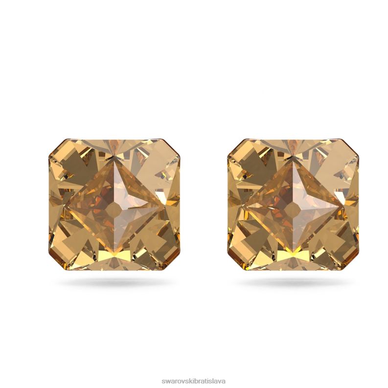 ortyxové napichovacie náušnice pyramídový výbrus, žltý, pozlátený B8ZNT701 Swarovski šperky
