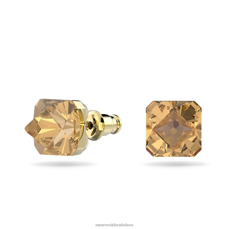 ortyxové napichovacie náušnice pyramídový výbrus, žltý, pozlátený B8ZNT701 Swarovski šperky