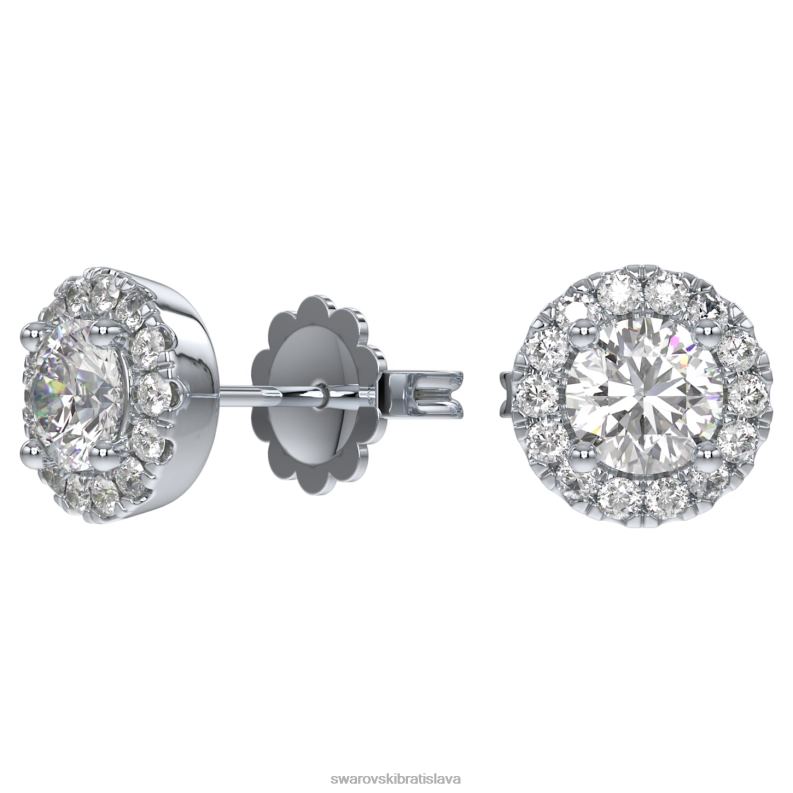 podpisové napichovacie náušnice 14k biele zlato B8ZNT654 Swarovski šperky