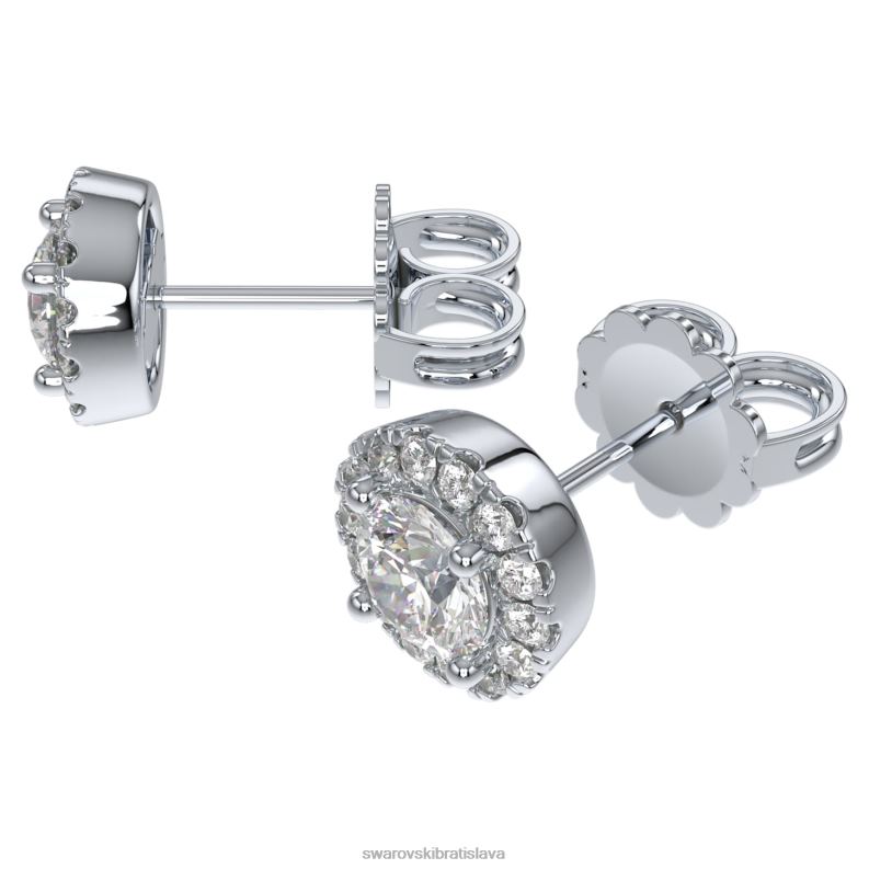podpisové napichovacie náušnice 14k biele zlato B8ZNT654 Swarovski šperky