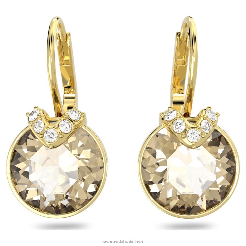 bella v visiace náušnice okrúhly strih, zlatý tón, pozlátený B8ZNT778 Swarovski šperky