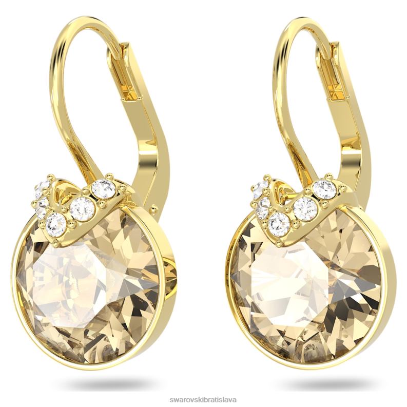 bella v visiace náušnice okrúhly strih, zlatý tón, pozlátený B8ZNT778 Swarovski šperky