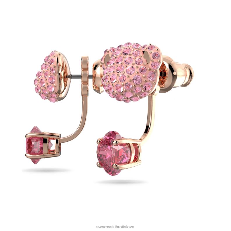 bundy s plyšovými náušnicami medvedík, ružový, pozlátený ružovým zlatom B8ZNT857 Swarovski šperky