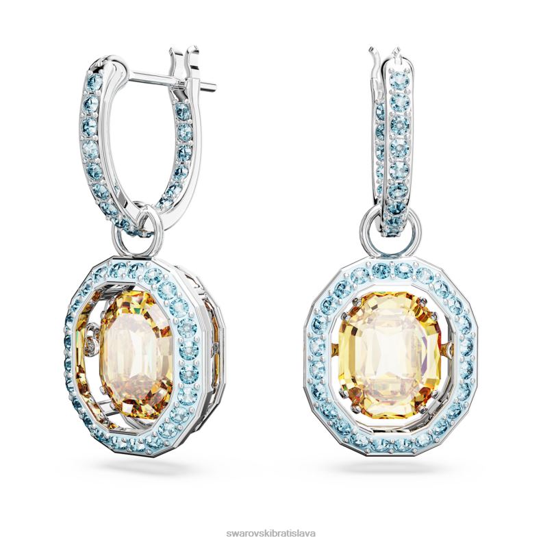 chroma padacie náušnice osemhranný výbrus, viacfarebný, rhodiovaný B8ZNT767 Swarovski šperky