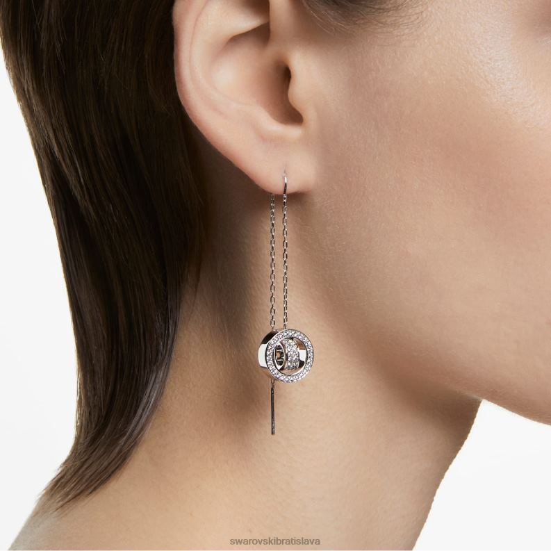 duté náušnice biela, rhodiovaná B8ZNT776 Swarovski šperky