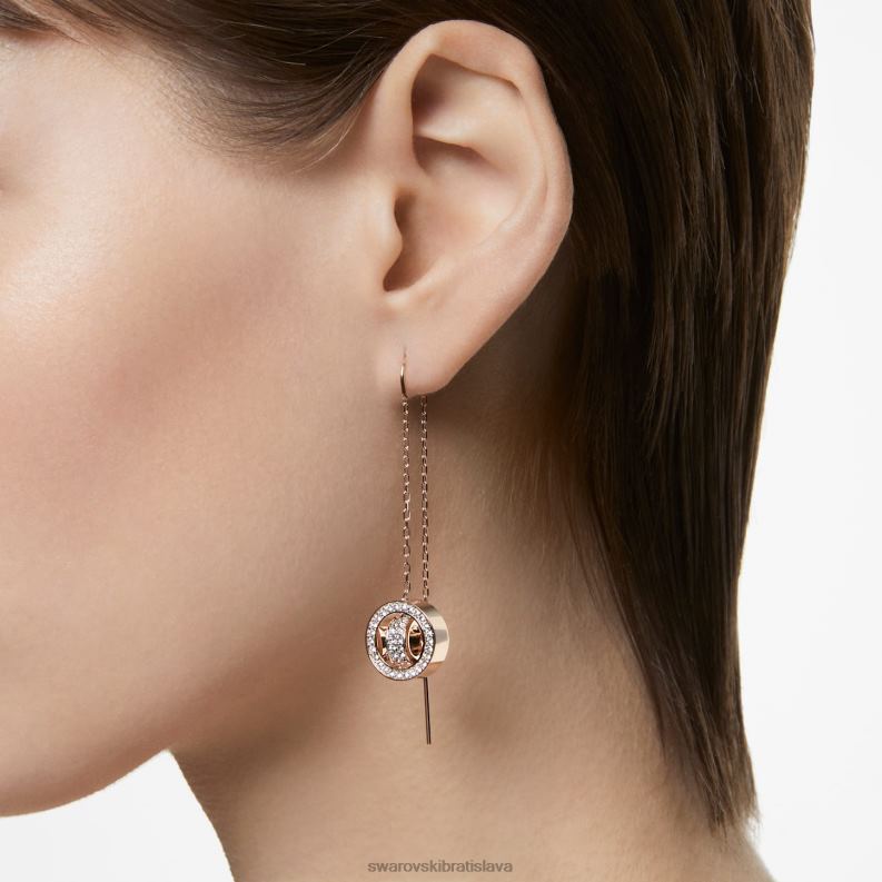 duté náušnice biele, pozlátené ružovým zlatom B8ZNT769 Swarovski šperky